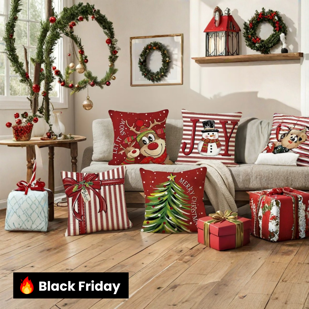 Kit Capas de Almofadas de Natal Sofisticada