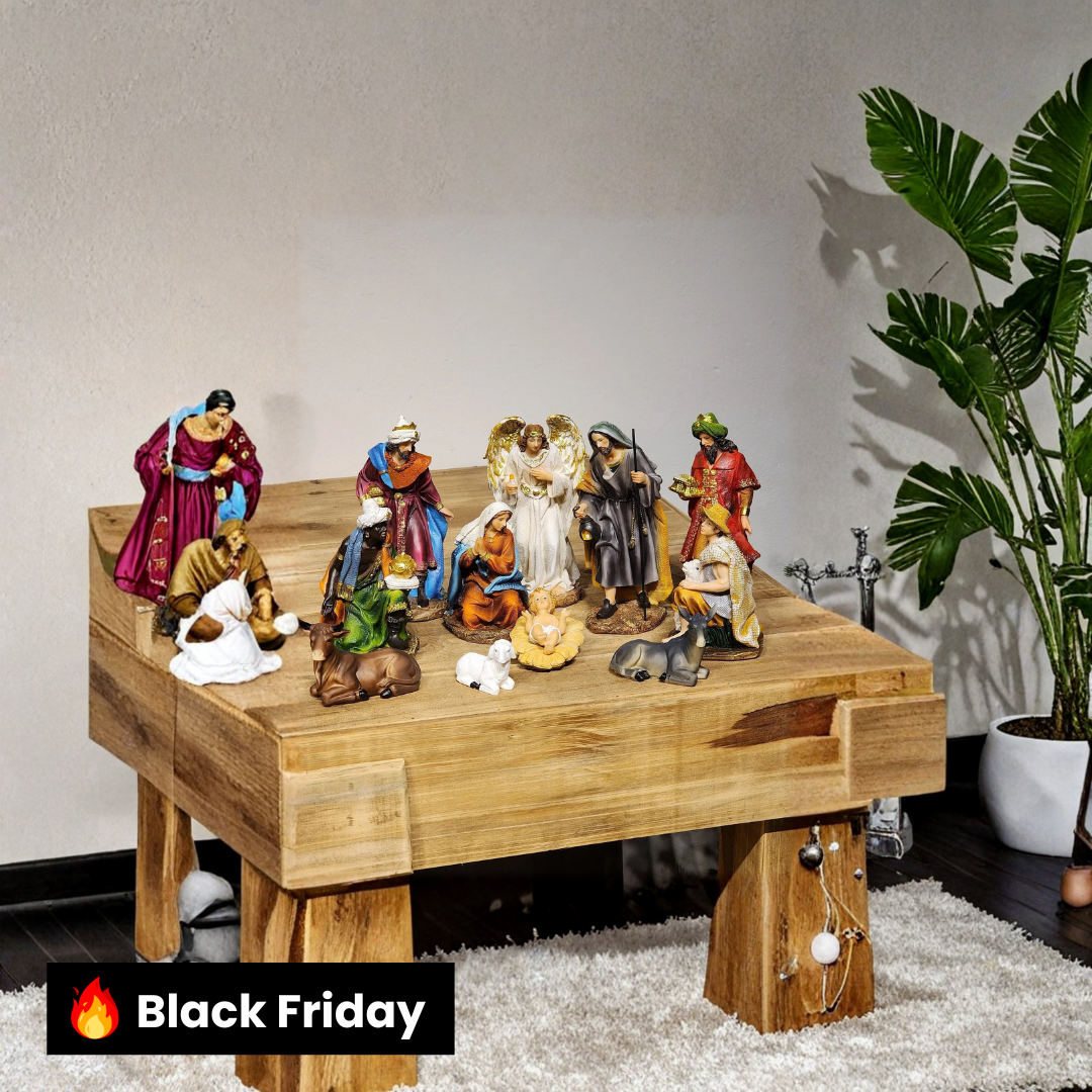 Presépio em Resina Colorido • 11 Peças • 18,5cm