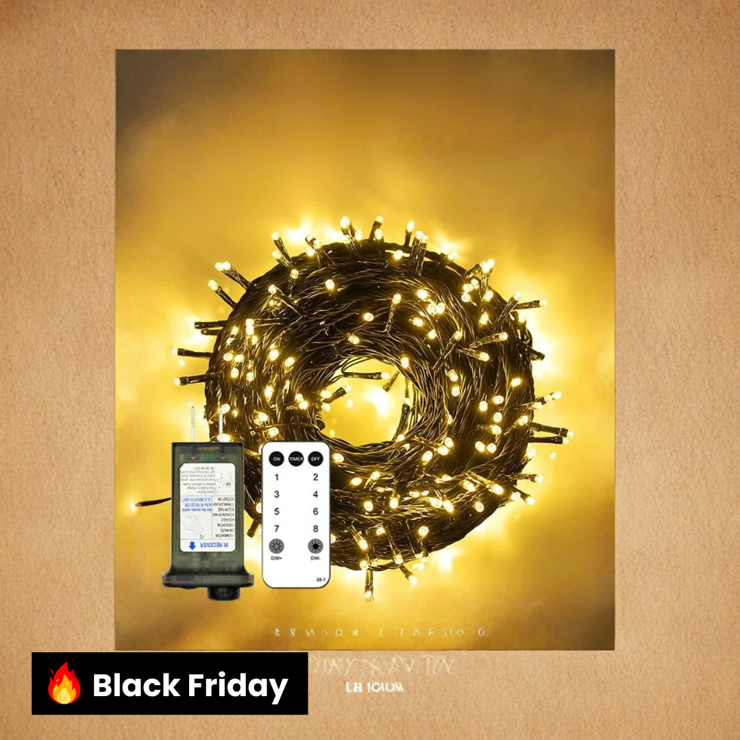 Luzes de Fada LED Impermeáveis - Magia Natalina com Controle Remoto