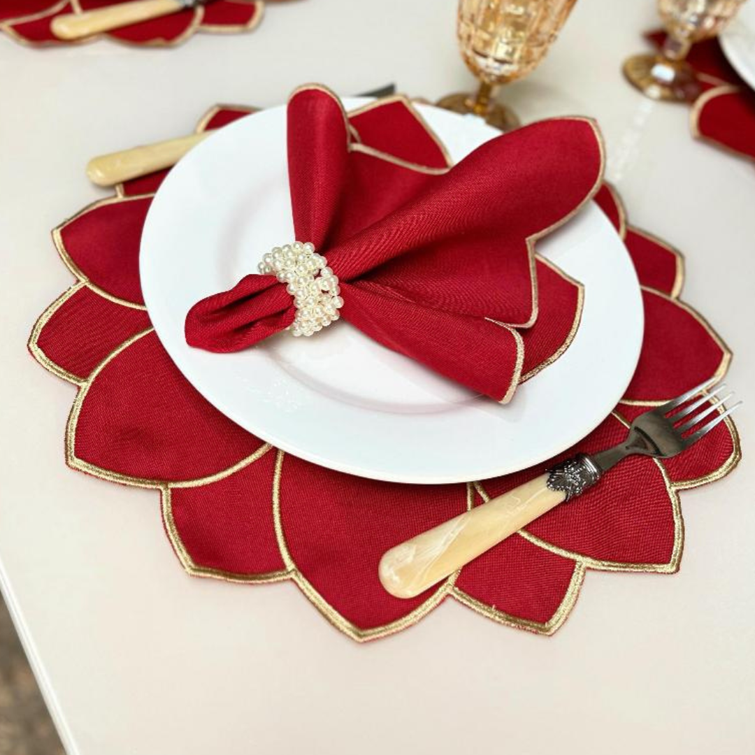 Kit Jantar Natalino Vermelho – 6 Peças