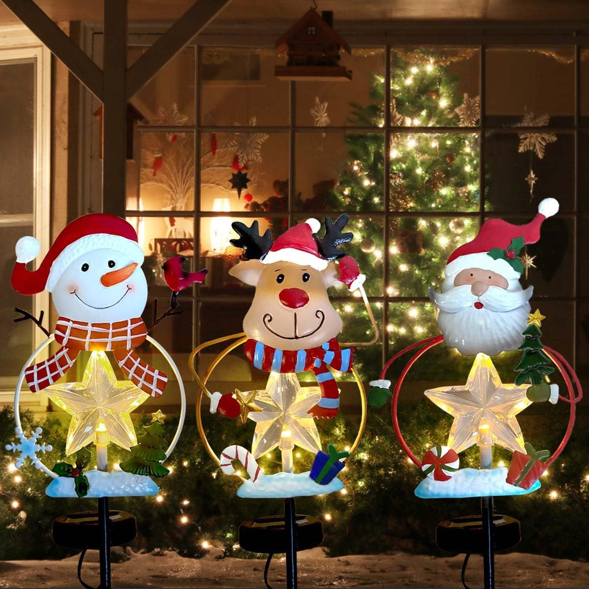 Estacas Luminosas de Natal – Kit com 3 Peças