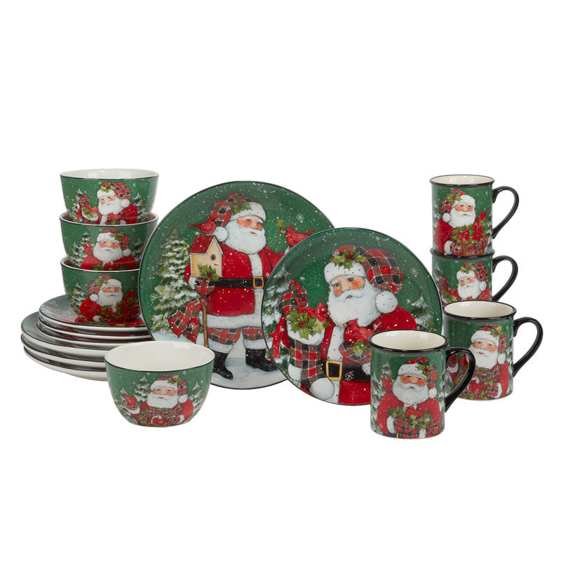 Kit Louças Christmas Lodge Santa – 16 Peças